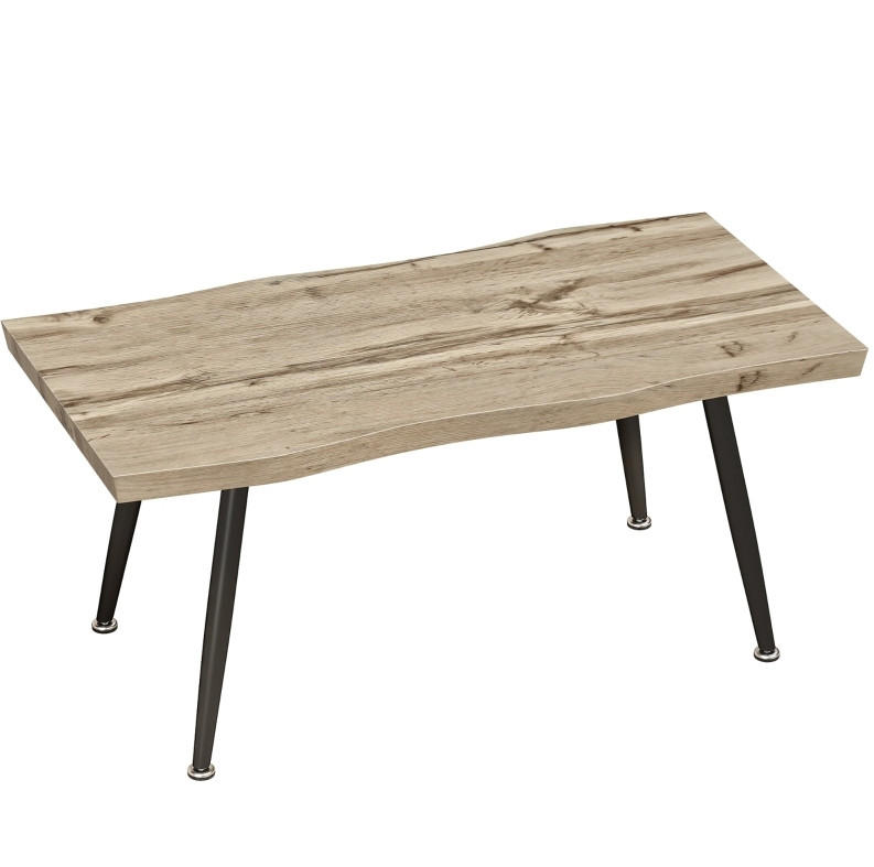 COUCHTISCH 100/50/45 cm Eiche aus Holz mit Stahlbeinen - Eichefarben, Holz (100/50/45cm) - OKMYHOME
