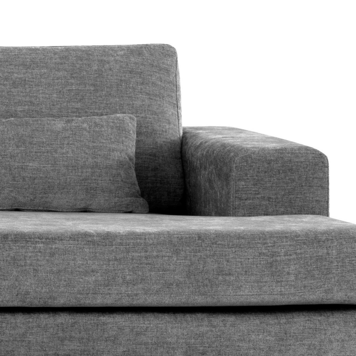 WOHNLANDSCHAFT mit Longchair - Eichefarben/Dunkelgrau, Eichenholz/Holz (371/81/219cm) - home24