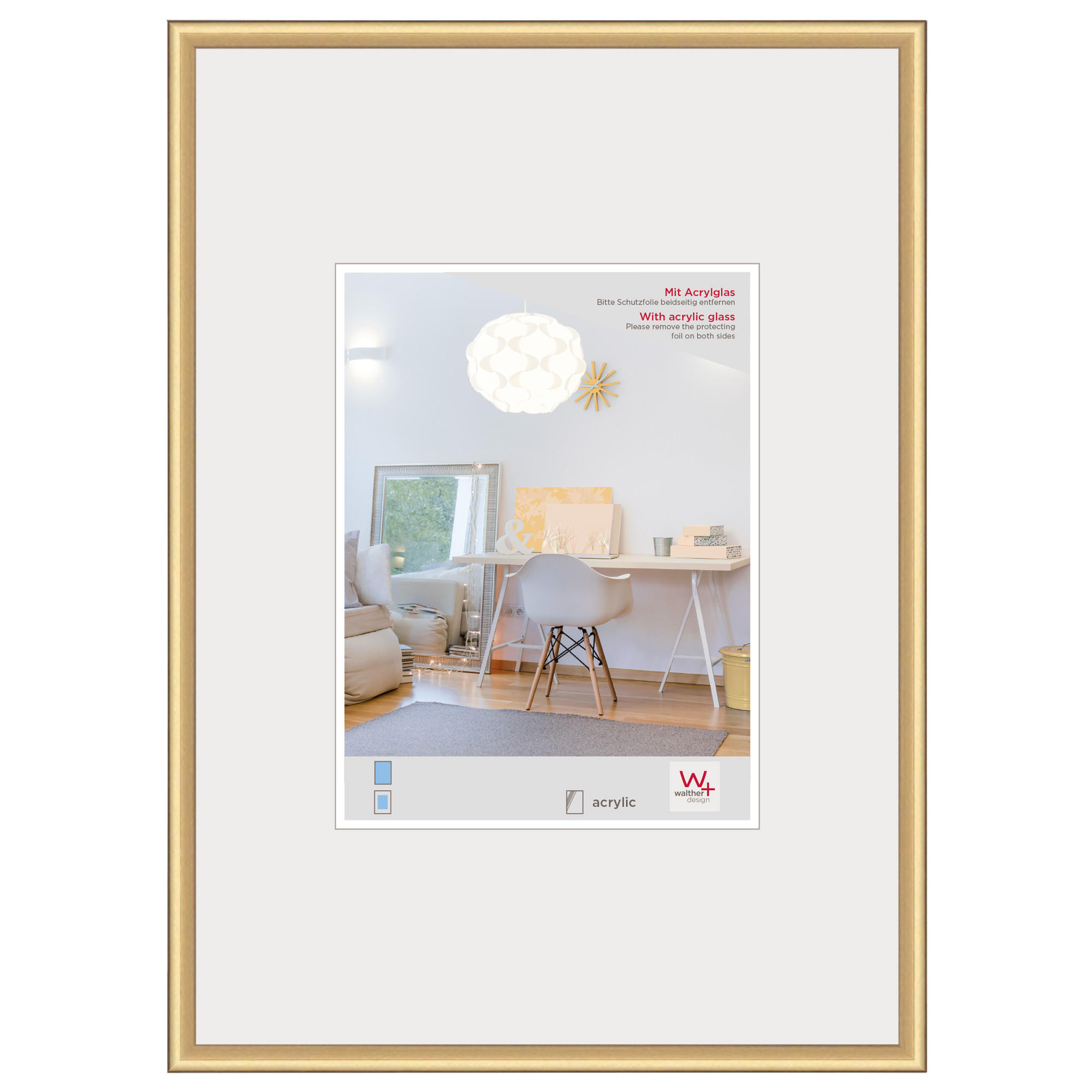 walther design Bilderrahmen Gold 51.1x60.9x1.65 cm