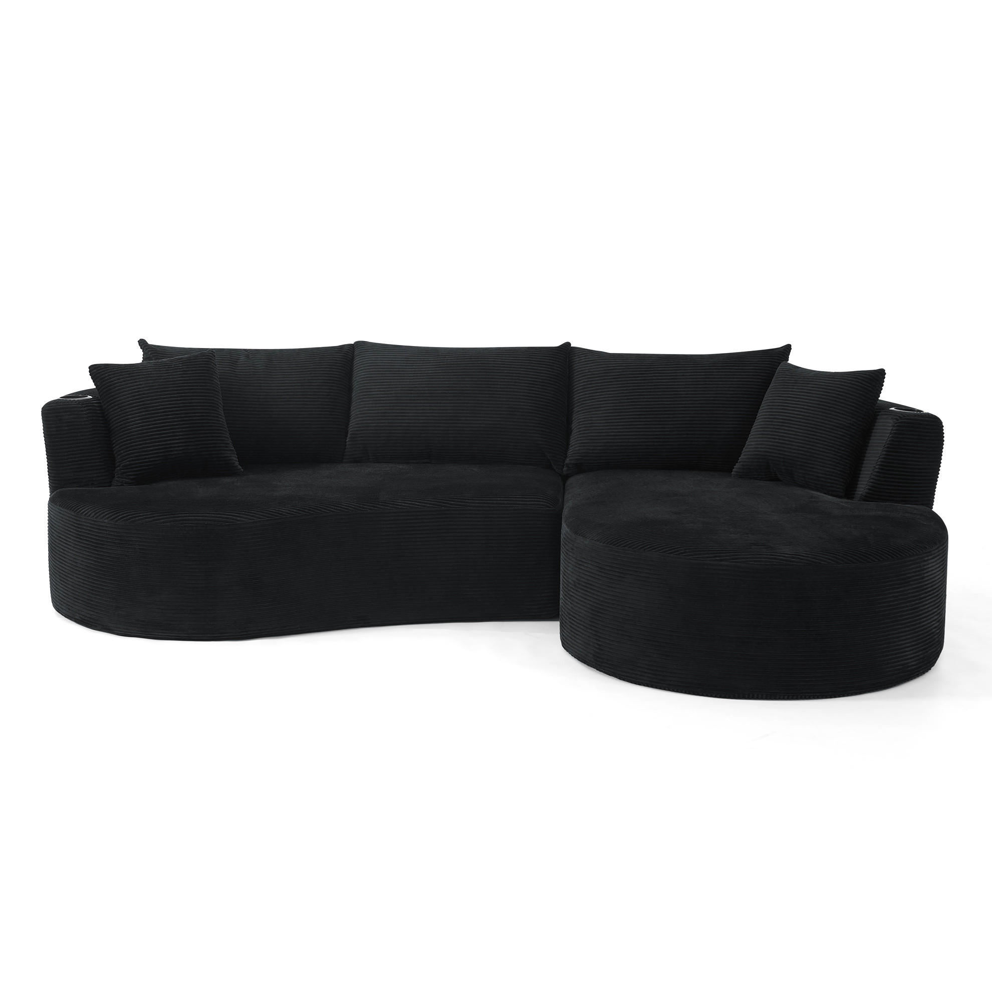 Redom 3-Sitzer Schwarz 264x76x168 cm