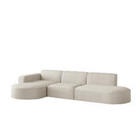 ECKSOFA Palma In Scala - Beige, Holzwerkstoff/Textil (296/165cm) - Fun Möbel