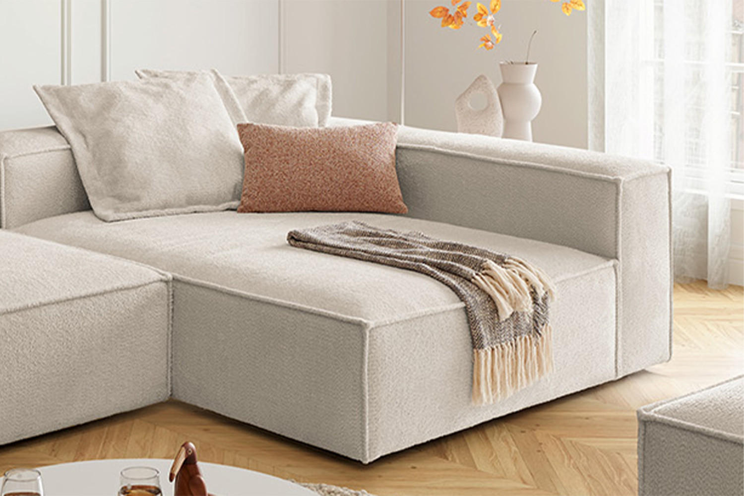 ECKSOFA CARMO Weiß Flachgewebe - Schwarz/Weiß, Kunststoff/Textil (306/191cm) - KAWOLA