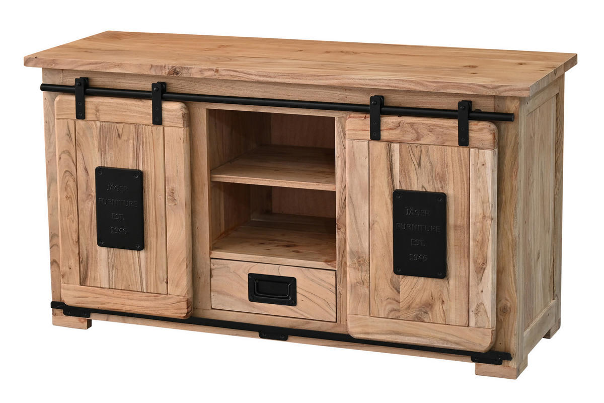 LOWBOARD LIBRO - Beige/Naturfarben, Holz (128/70/45cm) - SAM