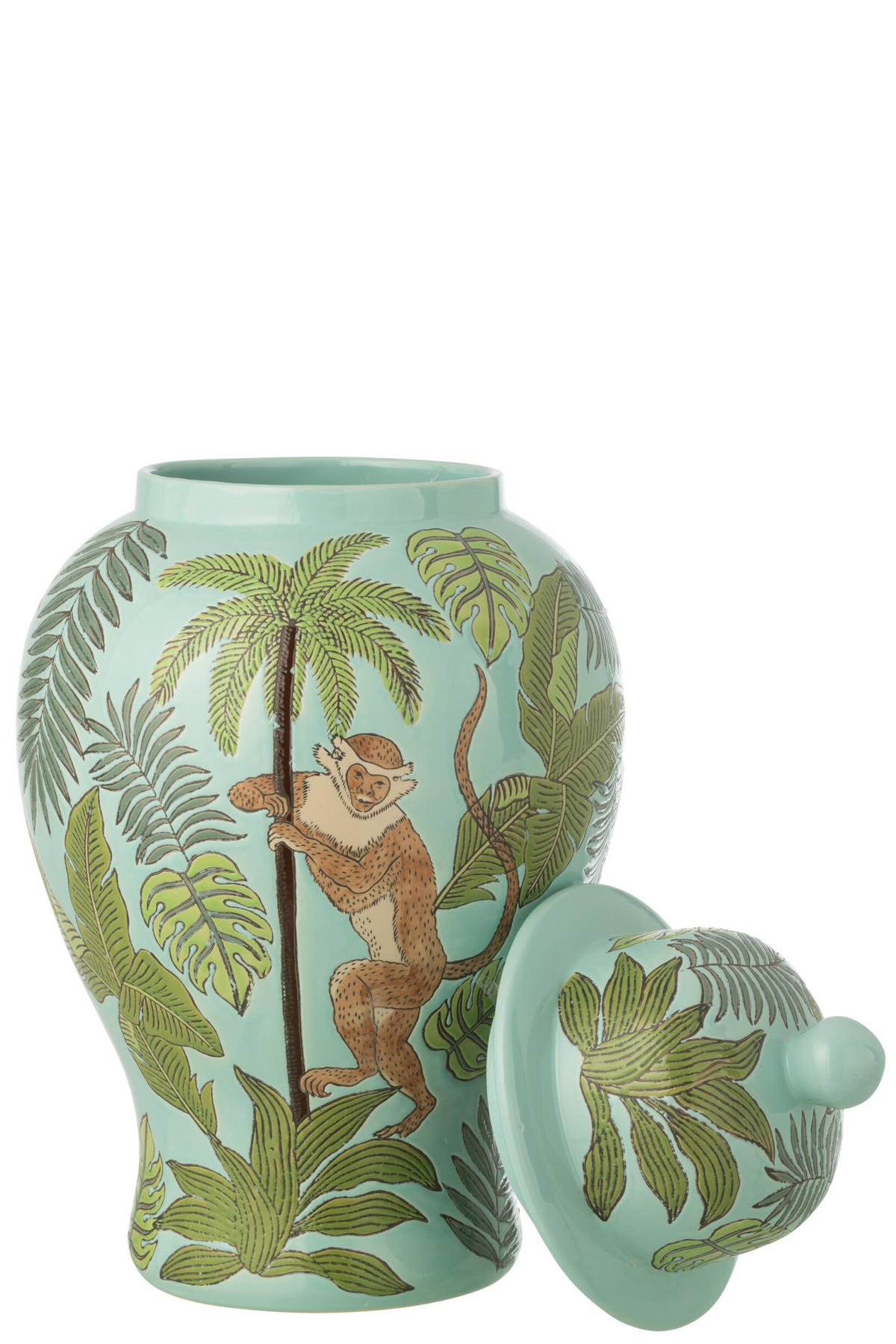 DEKORTIVER TOPF AFFE - Multicolor, Keramik (29.5/54.5/29.5cm) - J-Line