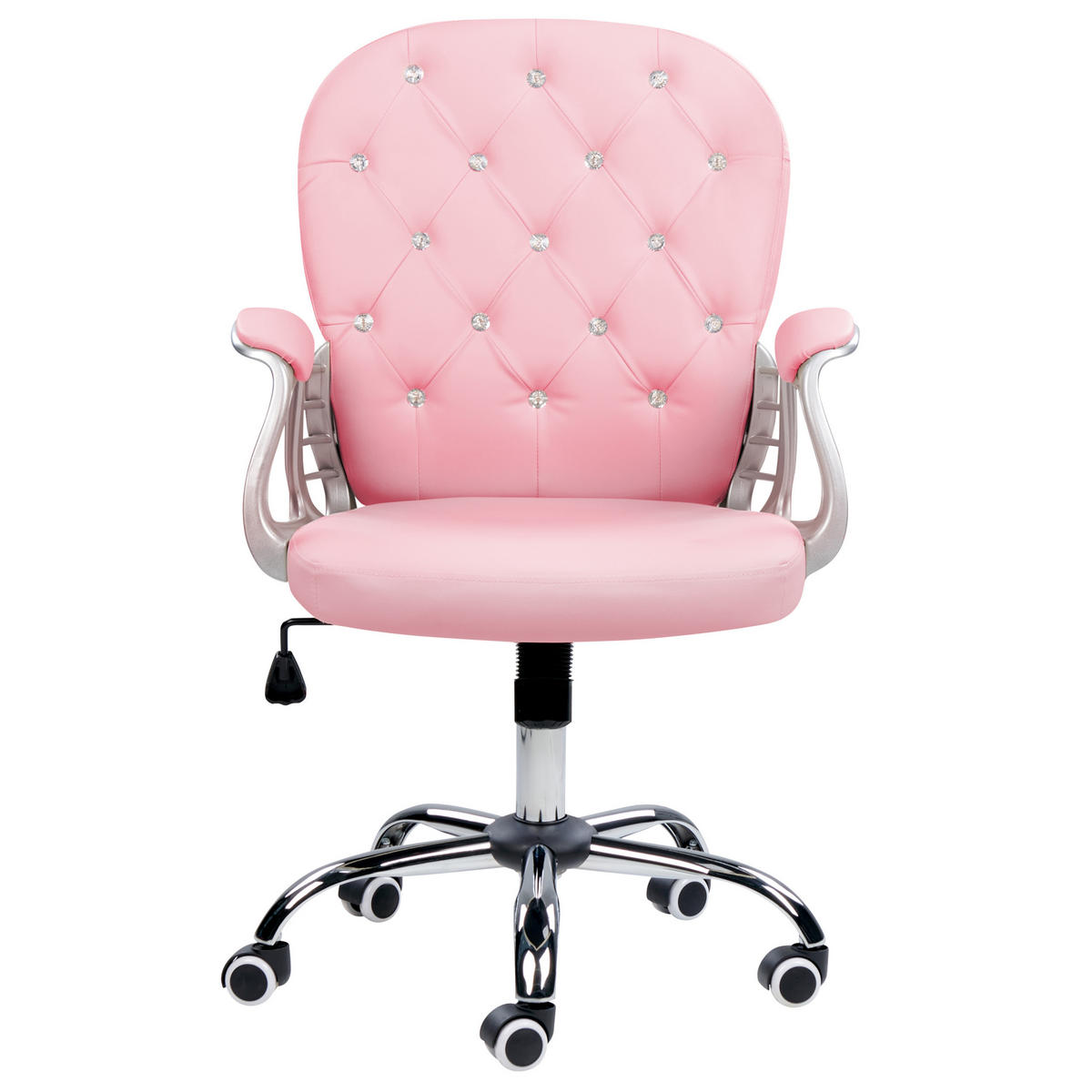 BÜROSTUHL Kunstleder Rosa Princess - Pink, Textil/Metall (60/98/60cm) - Beliani