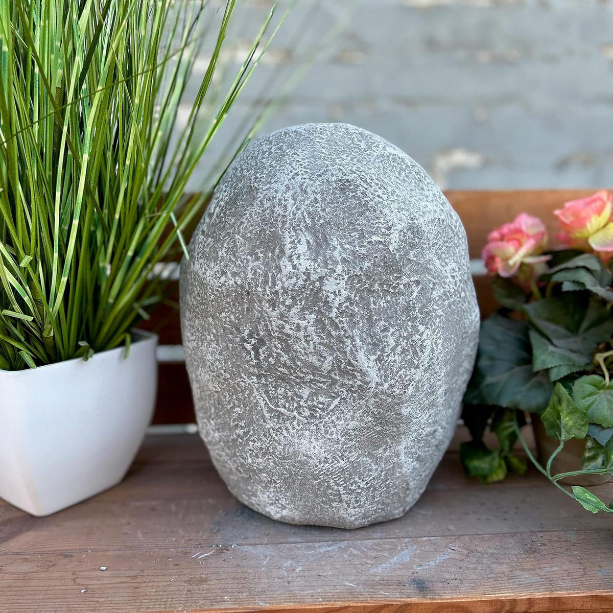 STEINFIGUR Meditationsstein Shiva Kopf frostfest wetterfest Steinguss - Grau, Stein (21/28/14cm) - stoneandstyle