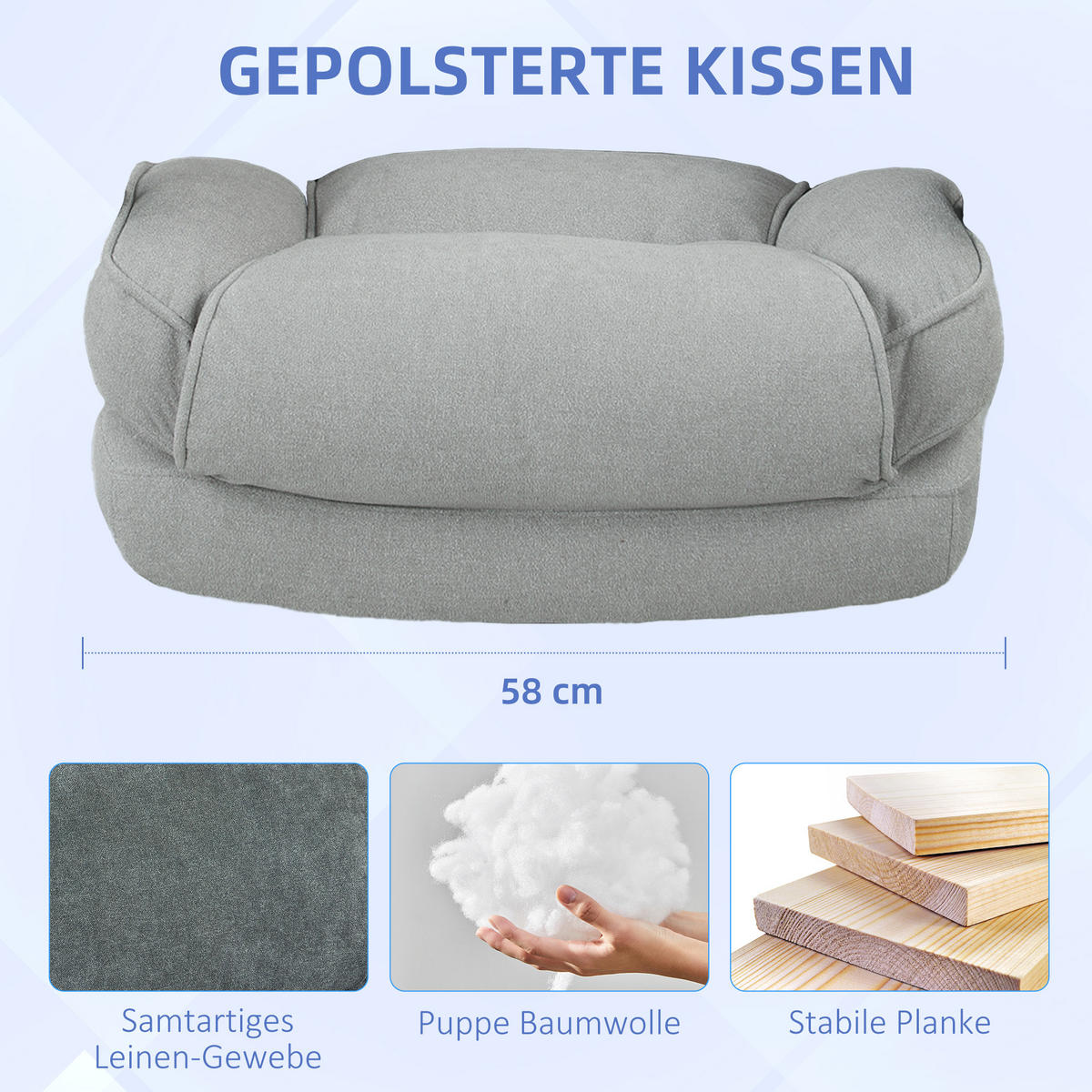 BÜROSTUHL mit Drehfunktion 68,5L x 79B x 117-125cm Hellgrau - Hellgrau, Kunststoff (68.5/125/79cm) - HOMCOM