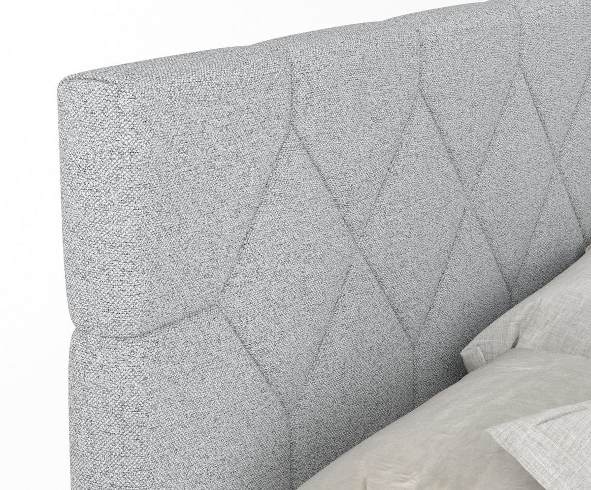 BOXSPRINGBETT Toma Hellgrau 140/200 cm - Hellgrau/Schwarz, Holz/Holzwerkstoff (140/200cm) - Maison de Reve