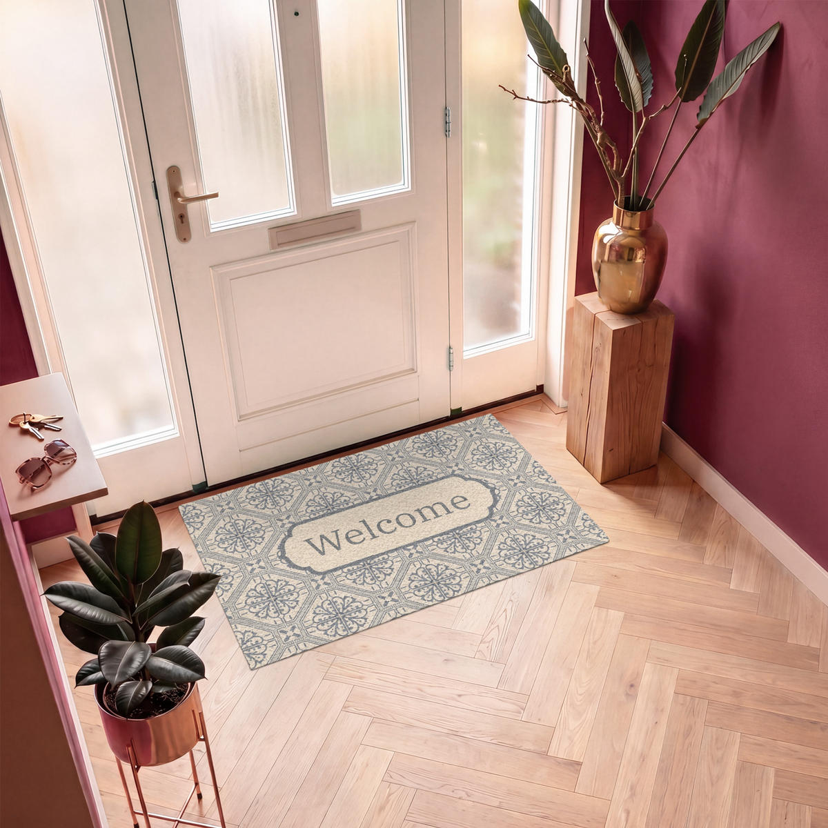 ROHOŽKA Welcome - Classic - Grey 120x80 cm - béžová, textil/umělá hmota (120/0.4cm) - MuchoWow
