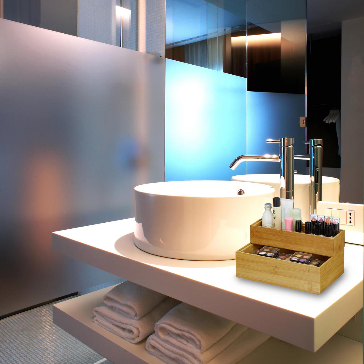 ORDNUNGSBOX - Hellbraun, Holz (23/5/7.5cm) - Relaxdays