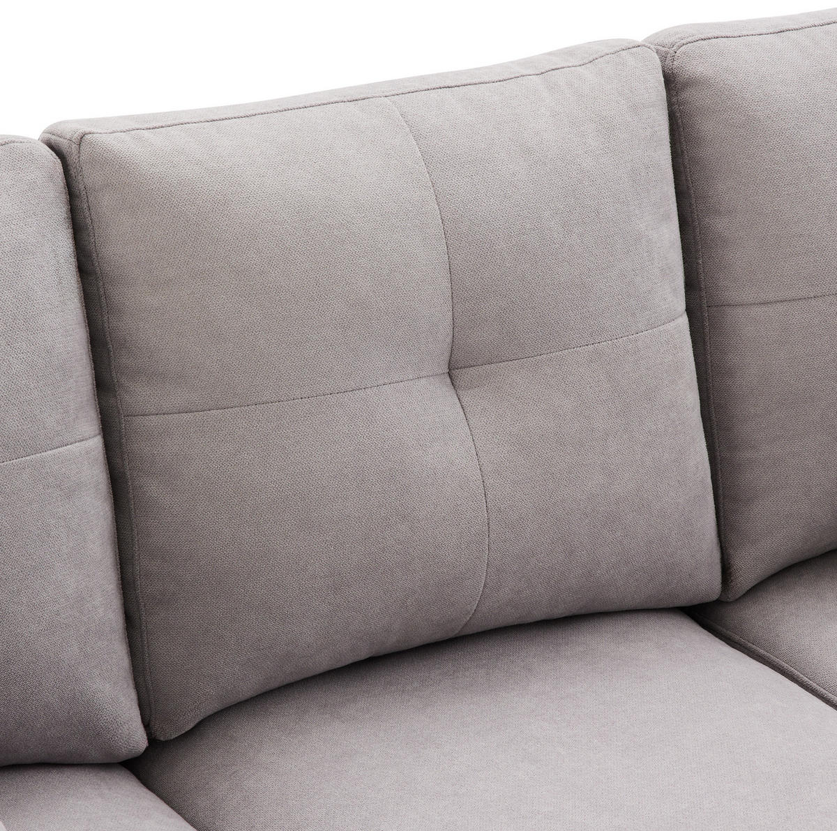 SOFA mit Chaiselongue und Stauraum 175 x 129 cm Baumwoll-Leinen Hellgrau - Hellgrau, Textil (175/129cm) - IVMEU