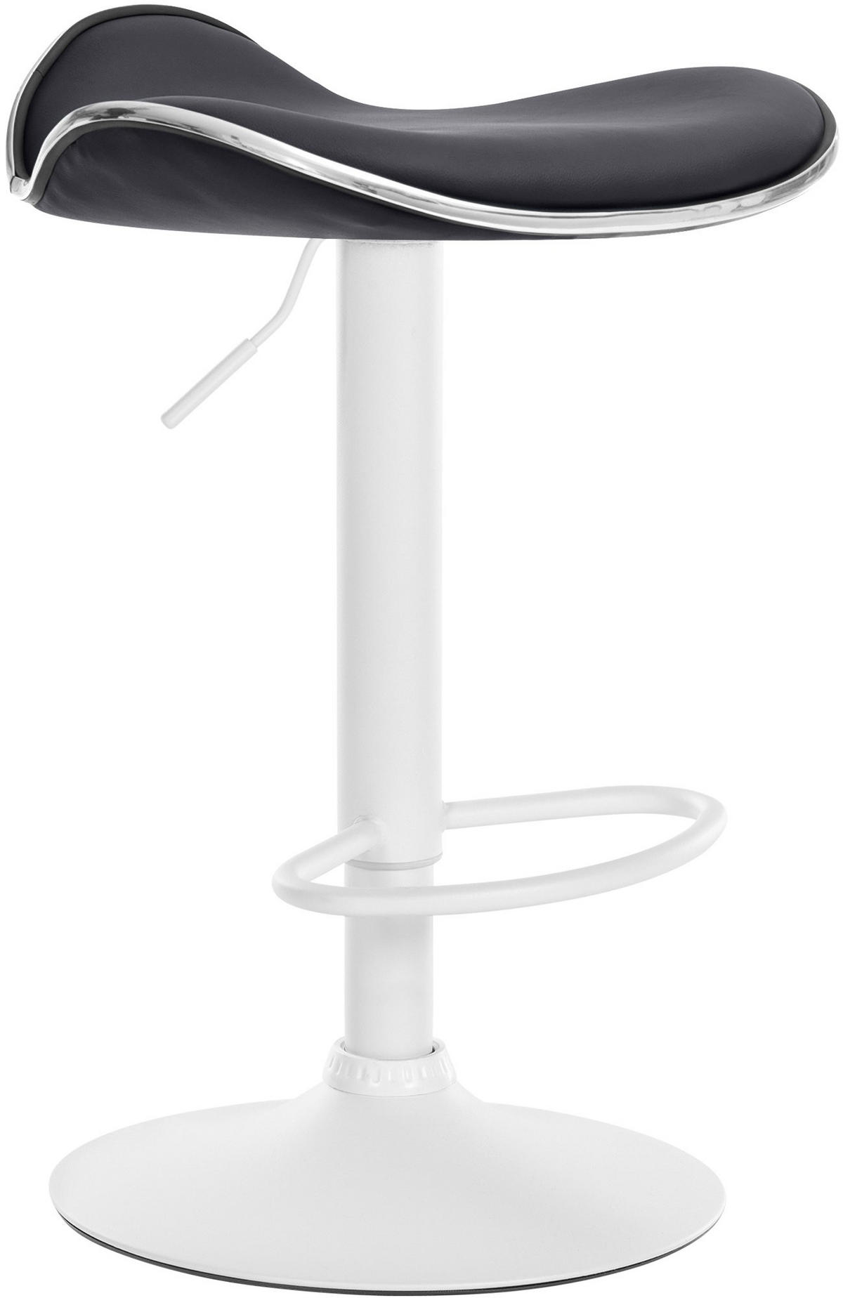 BARHOCKER Lederlook schwarz - Schwarz/Weiß, Textil/Metall (45/71/45cm) - CLP