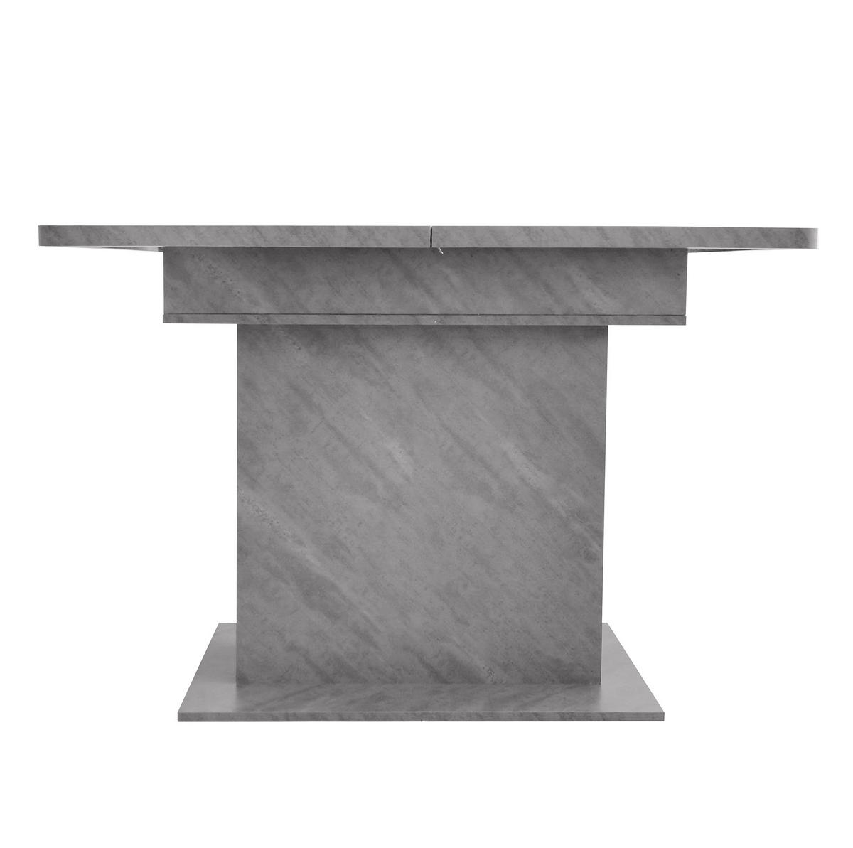 ESSTISCH ausziehbar mit Stauraum Spanplatte Metall Grau - Grau, Holzwerkstoff (130/70/75cm) - Meubliv