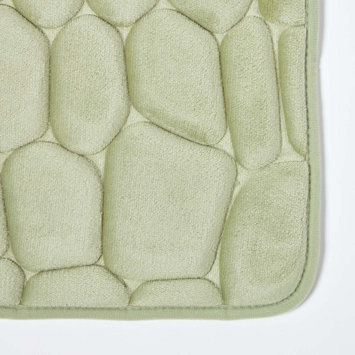 BADEMATTE Memory Foam Kiesel-Design 50/80 cm - Salbeigrün, Textil (50/80cm) - Homescapes