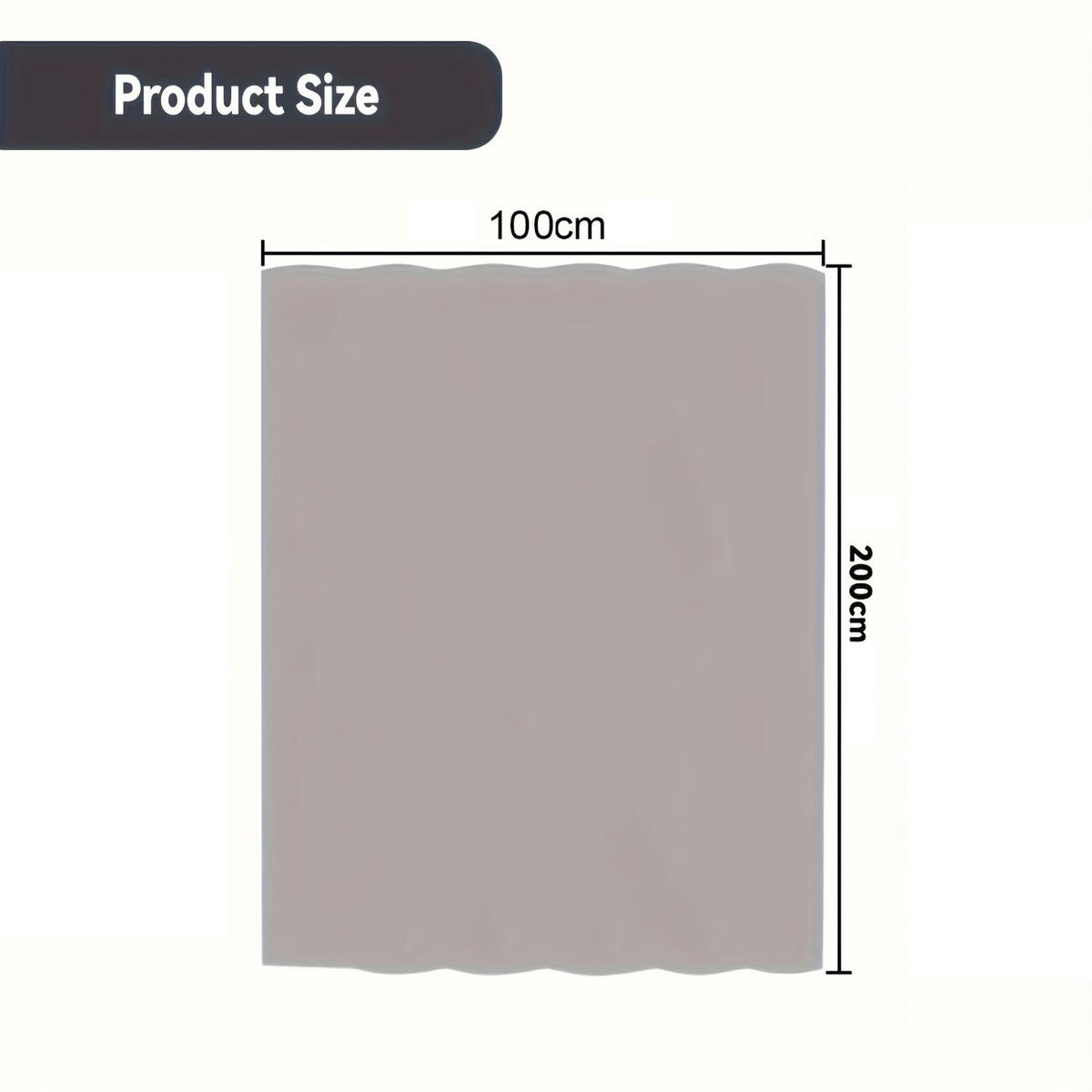 DUSCHVORHANG Grau 100 x 200 cm faltbar fürs Badezimmer - Grau, Textil (100/200cm) - MCBOSON