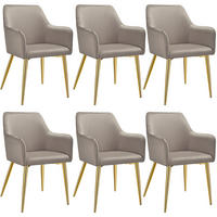 ARMLEHNSTUHL 6er Set Avane 55 x 63 5 x 86 5 cm taupe - Taupe, Textil (55/86.5/63.5cm) - tectake