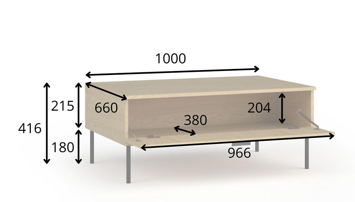 COUCHTISCH Mond anthrazit 100 / 66 / 41cm - Anthrazit/Goldfarben, Holz/Holzwerkstoff (66/100/41cm) - Feldmann-Wohnen