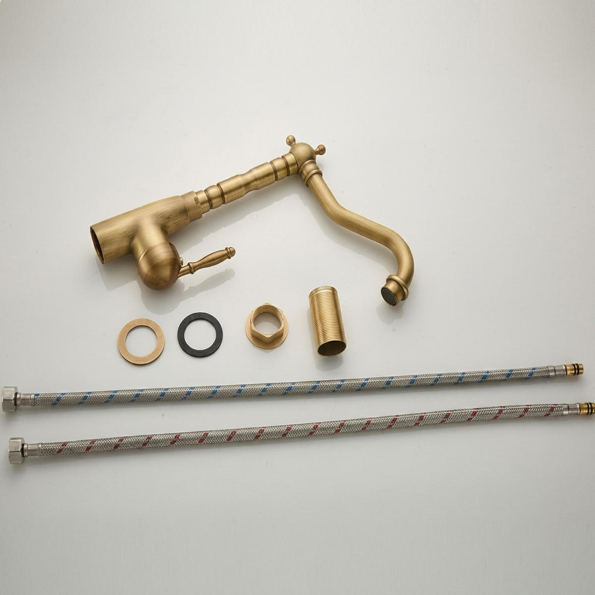 WASCHTISCHARMATUR, 20 x 18 cm, gold - Goldfarben, Metall (27/8/25cm) - Vallsero