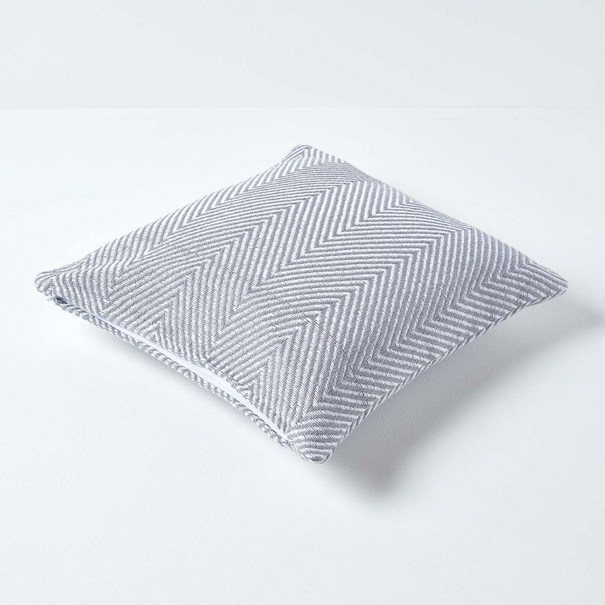 KISSENHÜLLE Halden Fischgrät 45/45 cm - Grau, Textil (45/45cm) - Homescapes