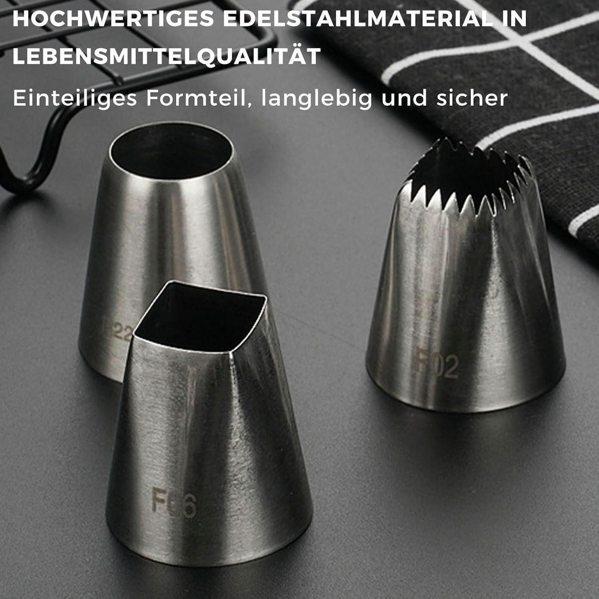 SPRITZTÜLLEN Set 4 Stück Edelstahl - Silberfarben, Metall (3.6/3.6/4.9cm)