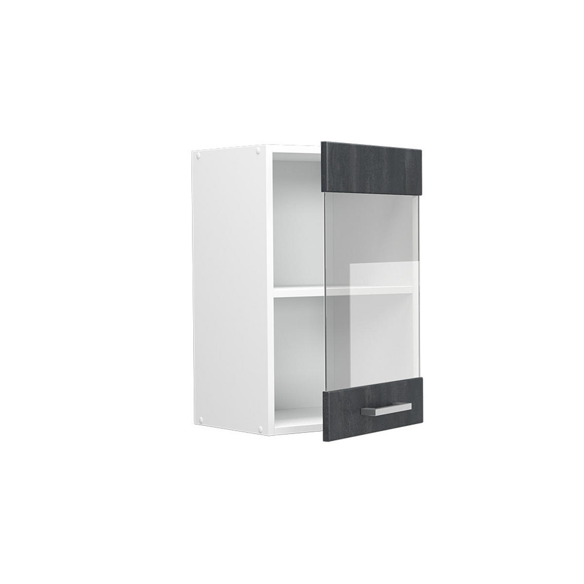 KÜCHENGLASSCHRANK R-Line Schwarz Beton 40 cm - Schwarz/Weiß, Holzwerkstoff (40/60/31cm) - Vicco