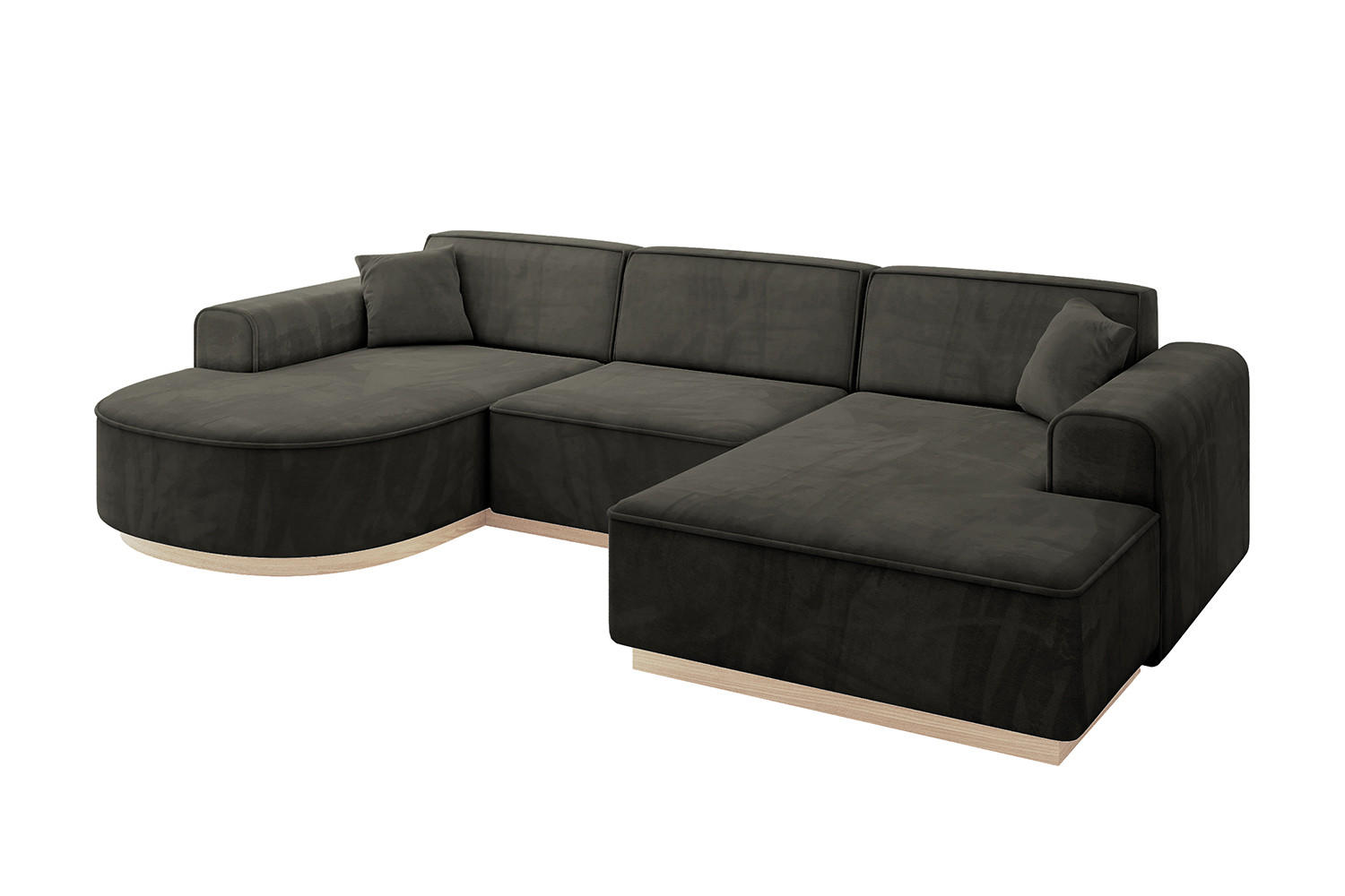 WOHNLANDSCHAFT ARRIO-U1 303x171x83 cm Schwarz - Schwarz, Holzwerkstoff/Textil (303/83/171cm) - ALTDECOR