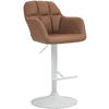 BARHOCKER Lederlook hellbraun - Hellbraun/Weiß, Textil (57/97/59cm) - CLP