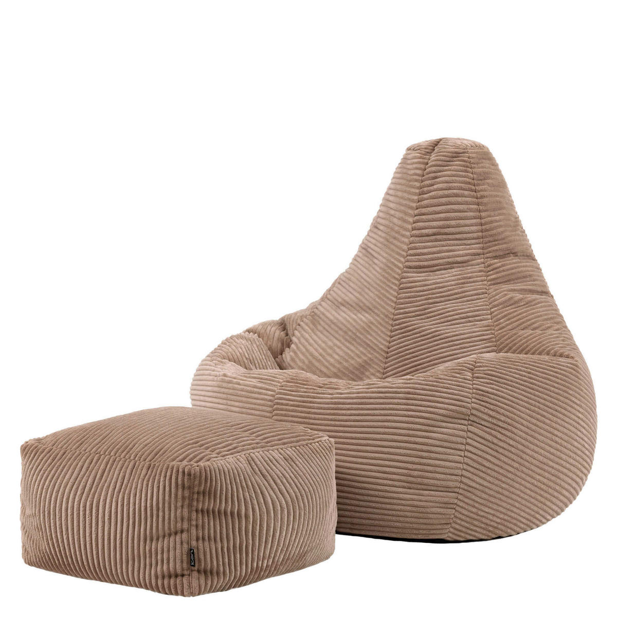 SITZSACK Dalton mit Hocker - Mokka, Textil (90/73/84cm) - icon