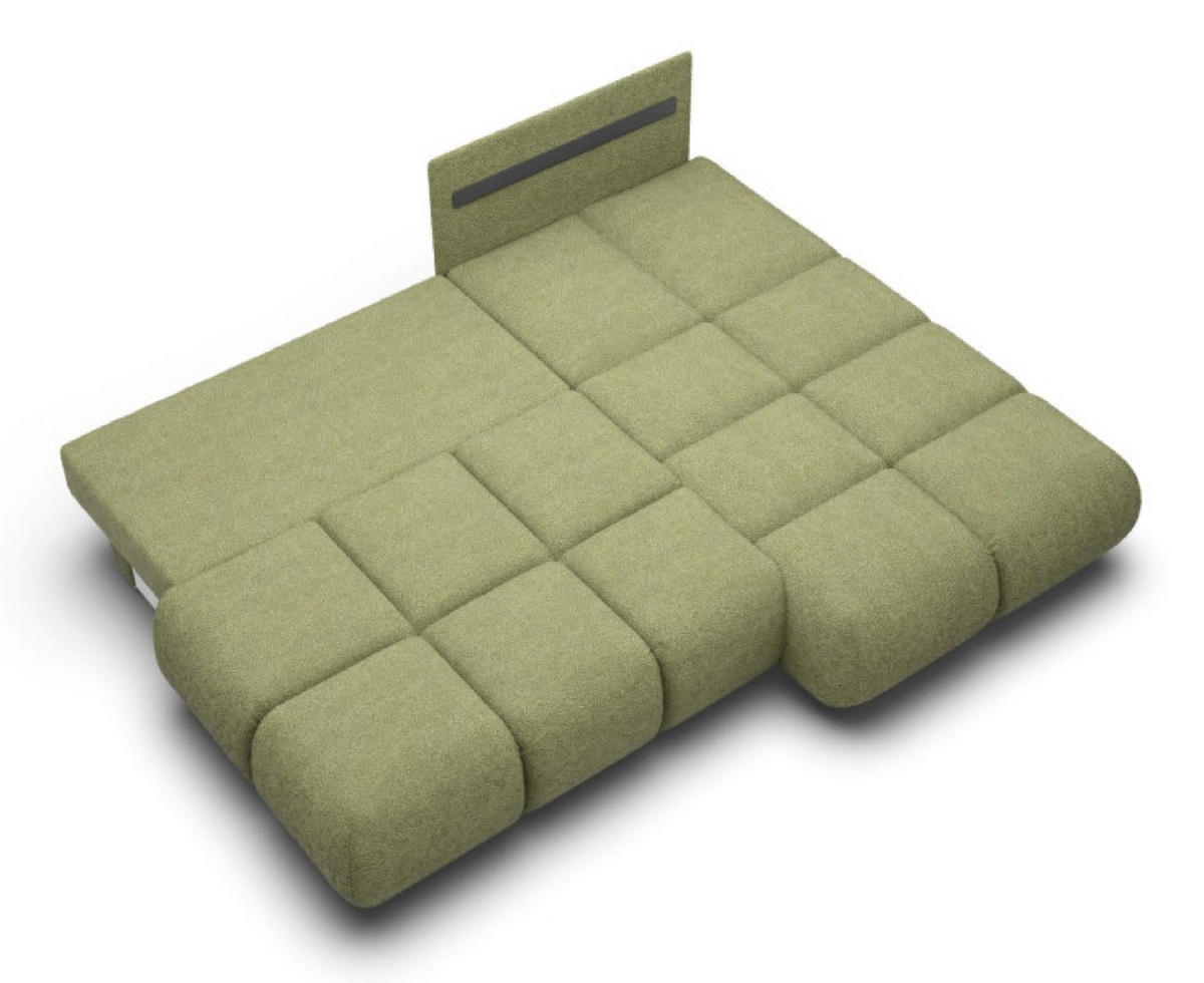 ECKSOFA Grün MILA Ausziehbar Ohne Armlehnen Rechts - Grün, Textil (177/230cm) - Sepro Meble