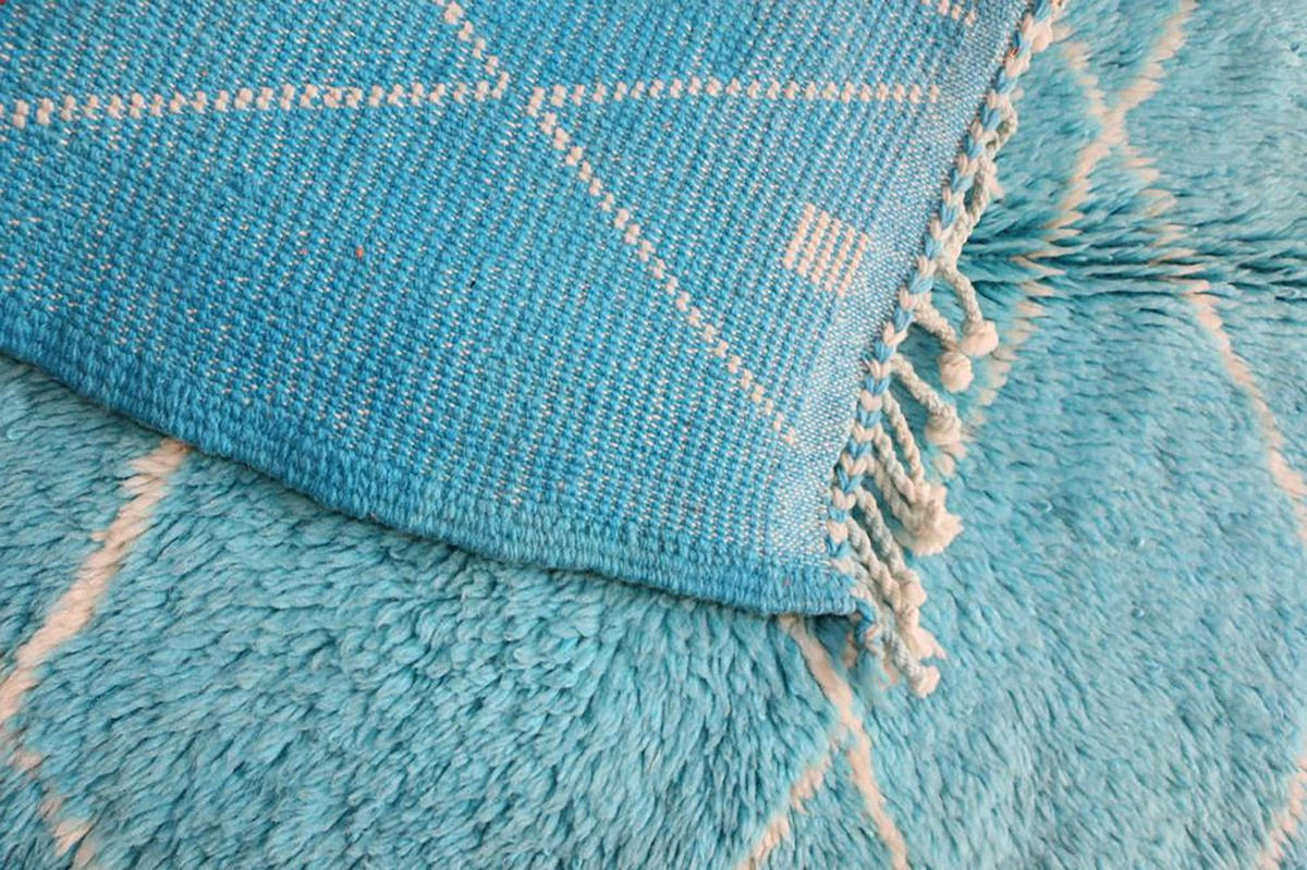 BERBERTEPPICH aus reiner Wolle 120x 123 cm - Blau, Naturmaterialien (120/123cm) - AFK Living