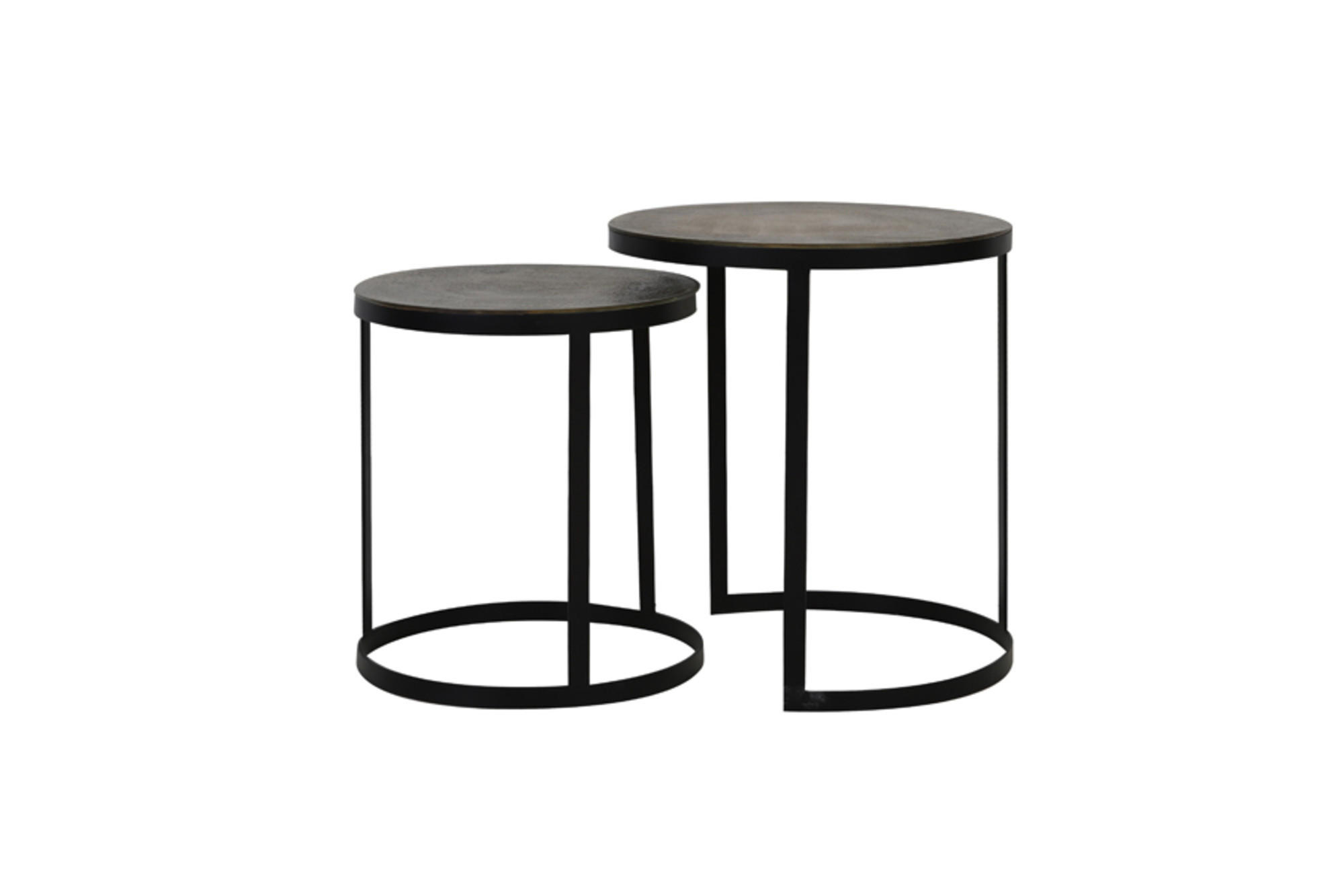 BEISTELLTISCH Trelo Bronze Ø49/52 cm 2er-Set - Bronzefarben, Metall (49/49/52cm) - Light & Living