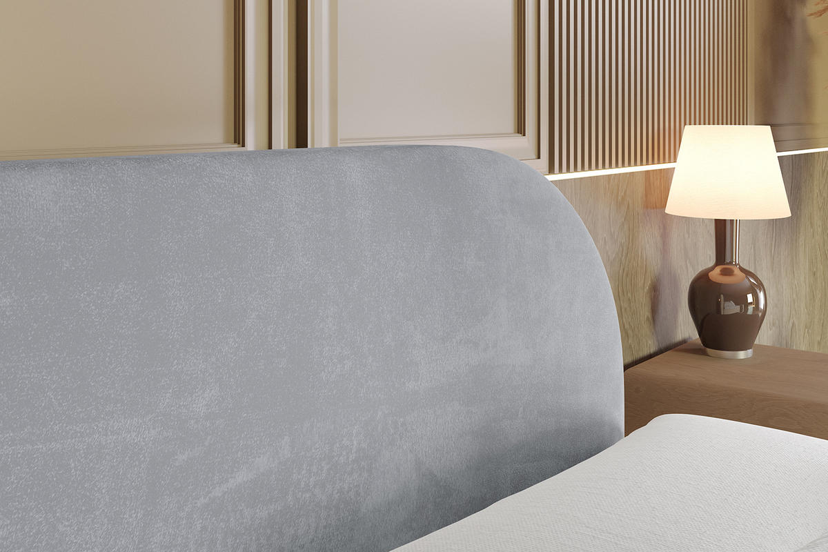 BOXSPRINGBETT mit Matratze und Lattenrost - NOX-Z KING-160x200 - Grau Casablanca - Grau, Holzwerkstoff (160/200cm) - ALTDECOR