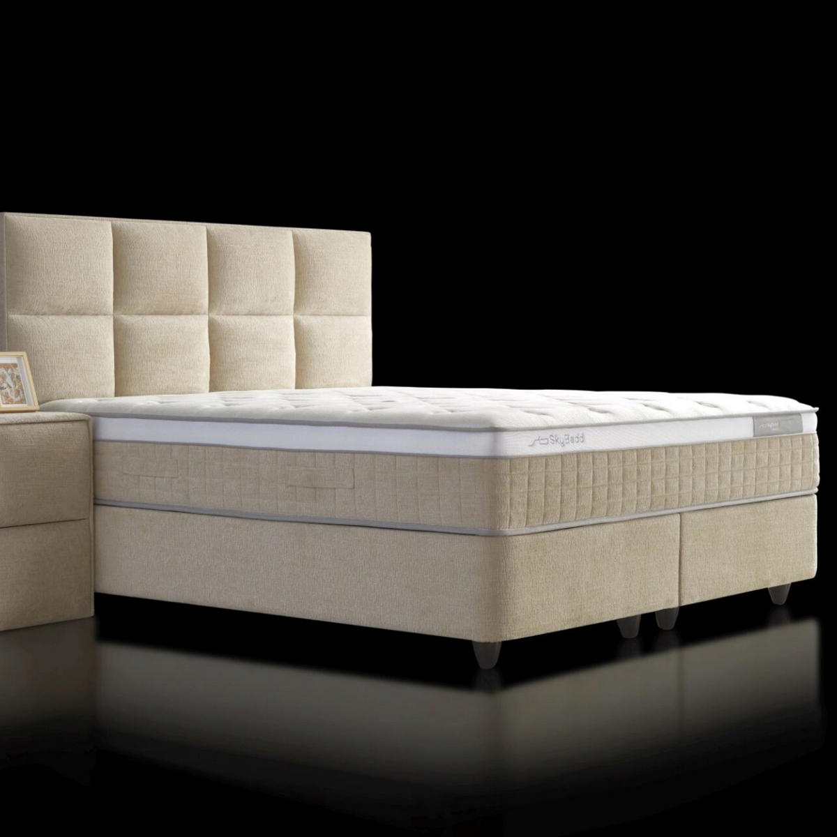 BOXBETT Ocean Bett mit Matratze 100x200 - Beige, Holz (100/200cm)