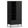 REGAL Queba 1T 1S Schwarz 70/140/41 cm – Standregal schwarz modern - Schwarz, Holzwerkstoff (70/140/41cm) - AX Living