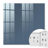 SCHLÜSSELBOX Weiß 30x30 cm – Türöffnung nach rechts - Pastellblau - Dunkelblau, Metall (30/30/5cm) - TULUP