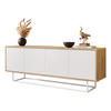 TV-ELEMENT SANAYI II Eiche Artisan/Weiß auf Metallgestell - Weiß, Holzwerkstoff (156/56/38cm) - Lookway