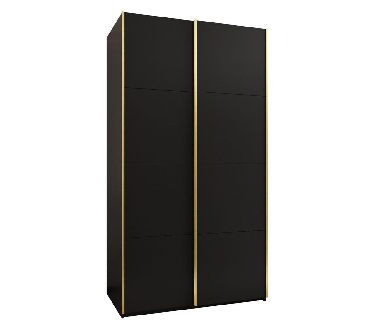 SCHWEBETÜRENSCHRANK 245,5/140/64 2-türig - Goldfarben/Schwarz, Holz/Metall (140/245/64cm) - Abiks Möbel