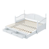 TAGESBETT 90/180/190 cm DE-01360, in Weiß, mit 2 Schubladen und Ausziehbett - Weiß, Holz (90/190cm) - ComfortXL