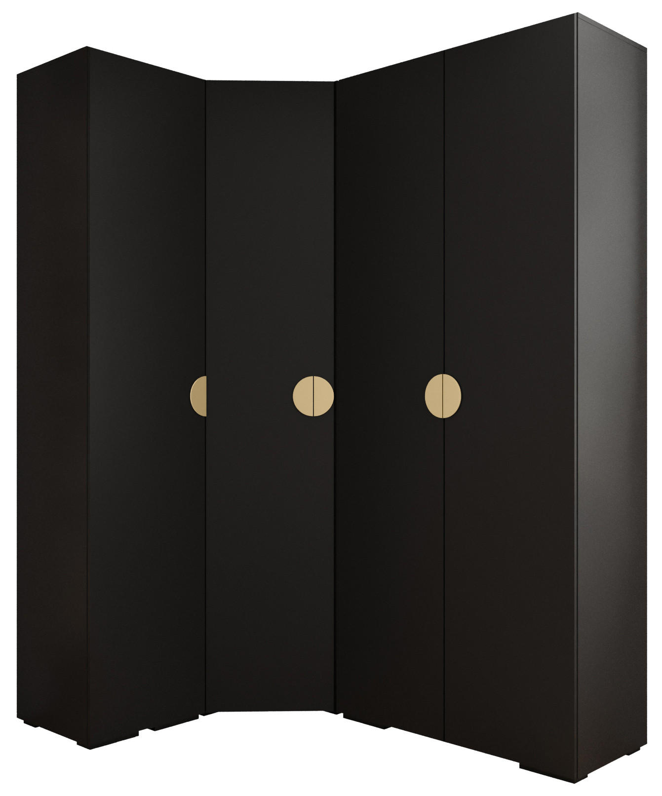 GARDEROBEN-SET 236,7/181,7/47 - Goldfarben/Schwarz, Holz/Kunststoff (181.7/236.7/47cm) - Abiks Möbel