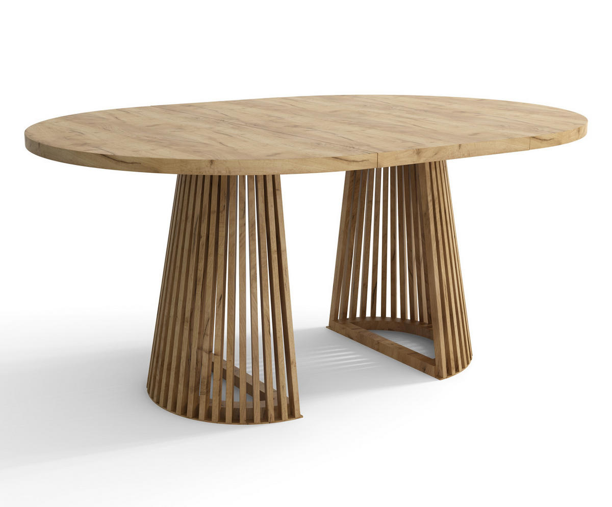 TISCH Gold DUSTO Ausziehbar Mit Lamellen 100/200 cm - Braun, Holzwerkstoff (100/100/77cm) - Sepro Meble