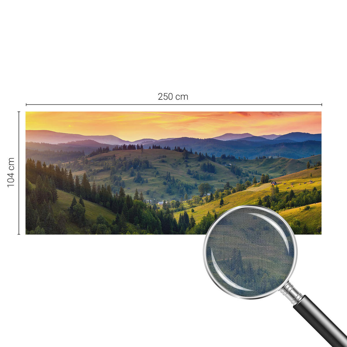 FOTOTAPETE 250x104 cm - Berglandschaft - Gelb, Textil (250/104cm) - Wallfluent
