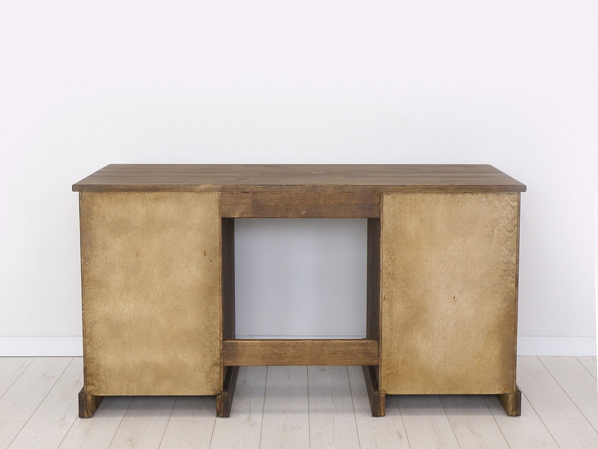SCHREIBTISCH aus Massivholz Rustyk 1 - Dunkelbraun/Schwarz, Holz (152/60/80cm) - Seart