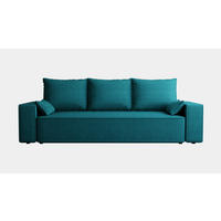 SOFA Veno mit Bettkasten und Schlaffunktion, Velourstoff - Türkis, Holzwerkstoff (242/85/95cm)