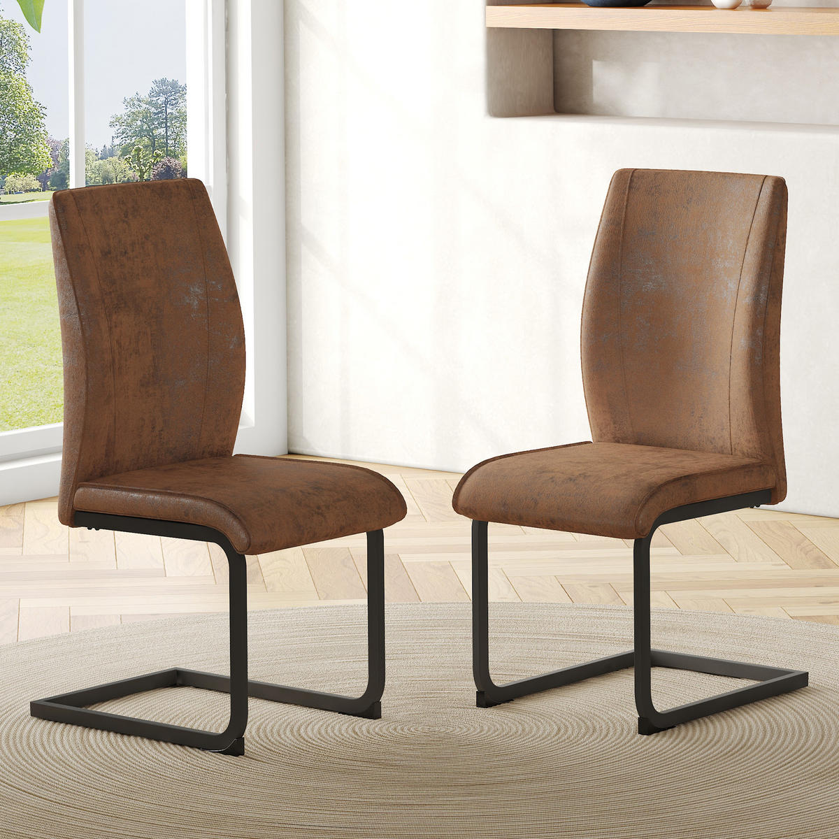SCHWINGSTUHL DE-36741 2er-Set mit Technologie-Stoff und Metallbeinen Braun - Braun, Metall (44.5/99/43cm) - ComfortXL