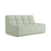 2-SITZER-SOFA Strukturstoff Stoff Grün - Schwarz/Hellgrün, Kunststoff/Textil (160/75/93cm) - Makamii