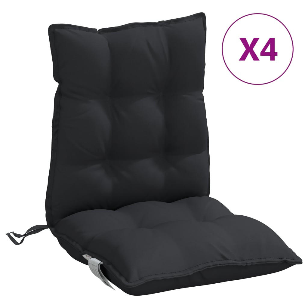 NIEDRIGLEHNER-AUFLAGEN 4 Stk. Schwarz Oxford-Gewebe - Schwarz, Textil (50/7/100cm) - vidaXL