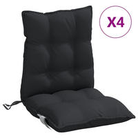 NIEDRIGLEHNER-AUFLAGEN 4 Stk. Schwarz Oxford-Gewebe - Schwarz, Textil (50/7/100cm) - vidaXL