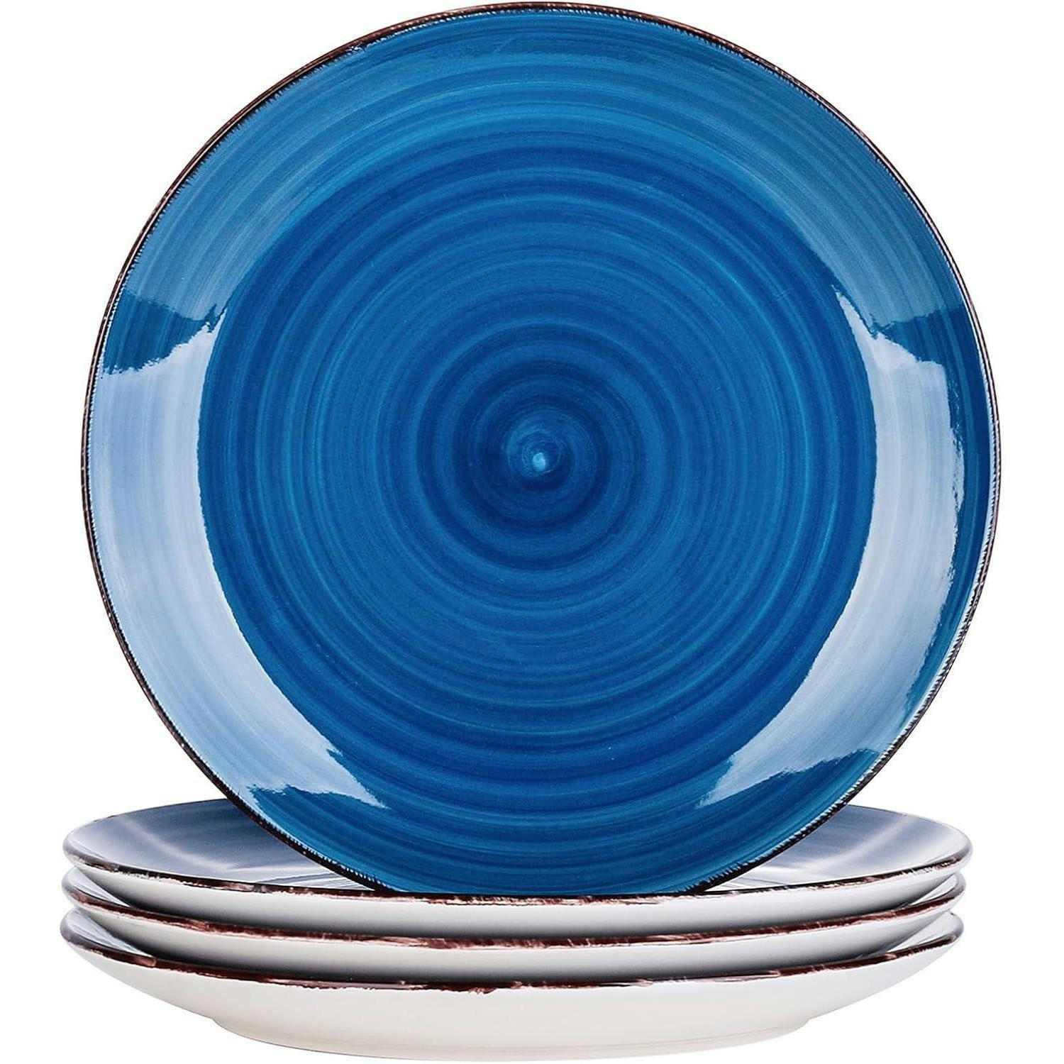 SPEISETELLER 4 teiliges Set Steingut Dunkelblau 27 cm - Blau, Keramik (27/27/2.8cm)