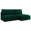 ECKSCHLAFSOFA VIVO L Dunkelgrün Velvet - rechts - Dunkelgrün/Schwarz, Kunststoff/Textil (150/223cm) - MKS