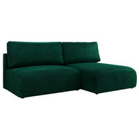 ECKSCHLAFSOFA VIVO L Dunkelgrün Velvet - rechts - Dunkelgrün/Schwarz, Kunststoff/Textil (150/223cm) - MKS